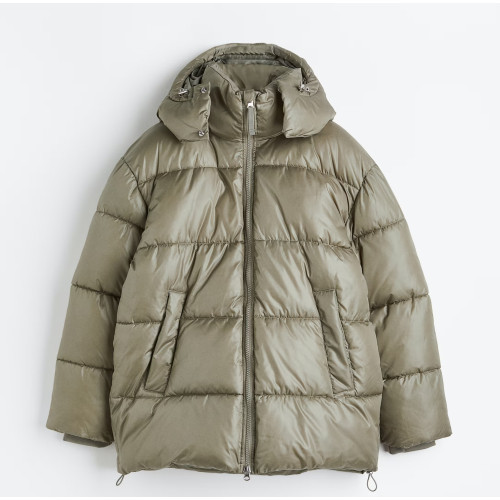 Мужская дутая зеленая куртка H&M Oversized