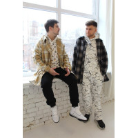 Темный серый тренч пальто в клетку Shopchik 