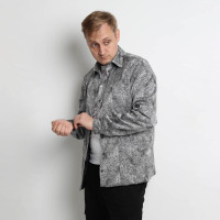 Мужская ветровка-рубашка яркая серая Shopchik