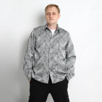 Мужская ветровка-рубашка яркая серая Shopchik