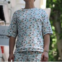 Oversize футболка в мелкий принт собак Shopchik
