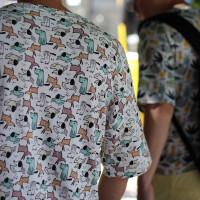 Oversize футболка в мелкий принт собак Shopchik
