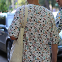 Oversize футболка в мелкий принт собак Shopchik