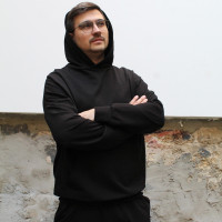 Мужское черное однотонное хлопковое худи Shopchik