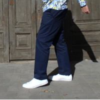 Мужские прямые синие брюки кэжуал Shopchik