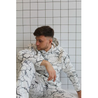 Зимняя белая пайта с капюшоном с принтом Shopchik 
