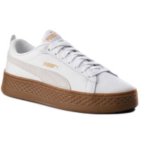 Кожаные белые кроссовки Puma Smash Platform L 366487 02 
