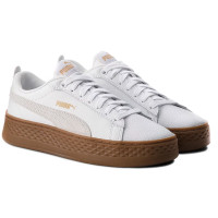 Кожаные белые кроссовки Puma Smash Platform L 366487 02 