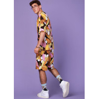 Костюм Футболка + Шорты трикотажные Oversize летний спортивный с ярким принтом