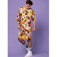 Костюм Футболка + Шорты трикотажные Oversize летний спортивный с ярким принтом