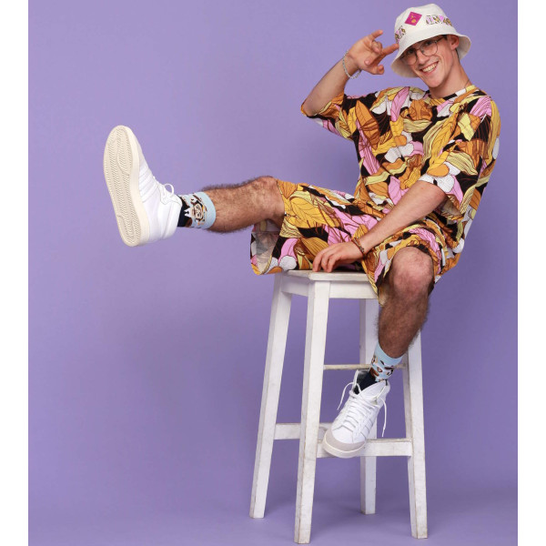 Костюм Футболка + Шорты трикотажные Oversize летний спортивный с ярким принтом