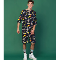 Костюм Футболка + Шорты трикотажные Oversize летний спортивный с мультяшным принтом