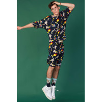Костюм Футболка + Шорты трикотажные Oversize летний спортивный с мультяшным принтом