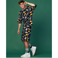 Костюм Футболка + Шорты трикотажные Oversize летний спортивный с мультяшным принтом