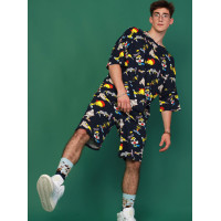 Костюм Футболка + Шорты трикотажные Oversize летний спортивный с мультяшным принтом