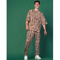 Костюм Футболка + Штаны трикотажные Oversize летний спортивный с животным принтом жирафа