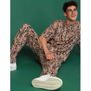 Костюм Футболка + Штаны трикотажные Oversize летний спортивный с животным принтом жирафа