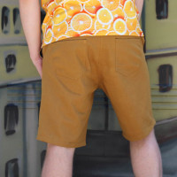 Желтые мужские chino шорты под пояс котон Shopchik