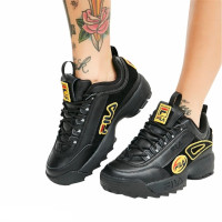 Fila Disruptor II patches 5fm00538 Черные женские кроссовки 