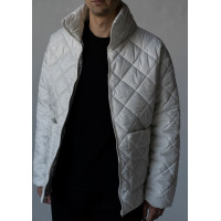 Молочная стеганная в клетку куртка на осень Korobko унисекс