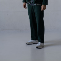 Котоновый унисекс зеленый Casual костюм штаны широкие + куртка рубашка Korobko