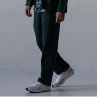 Мужские котоновые зеленые Casual штаны широкие свободные Korobko