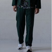 Мужские котоновые зеленые Casual штаны широкие свободные Korobko