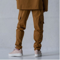 Женские прямые котоновые желтые Casual штаны карго Korobko