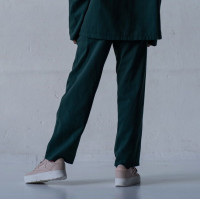 Женские котоновые зеленые Casual штаны широкие свободные Korobko