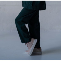 Женские котоновые зеленые Casual штаны широкие свободные Korobko