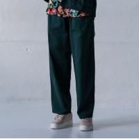 Женские котоновые зеленые Casual штаны широкие свободные Korobko