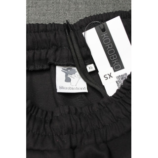 Женские котоновые черные Casual штаны широкие свободные Korobko