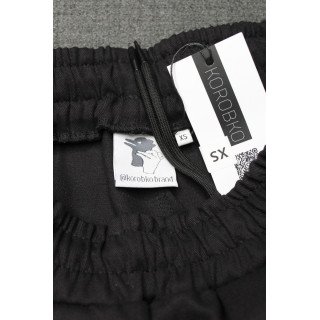 Женские котоновые черные Casual штаны широкие свободные Korobko