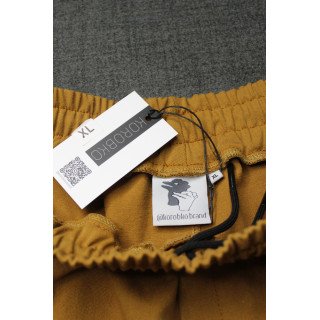 Женские котоновые желтые Casual штаны широкие свободные Korobko