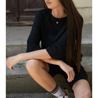 Костюм женский летний Футболка + Шорты Оверсайз черный однотонный Korobko