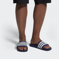 Мужские тапочки синие Adidas Adilette CloudFoam Plus Stripes B42114 