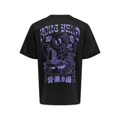 Мужская черная футболка Jack&Jones JONSFRED TONKOTSU  оригинал