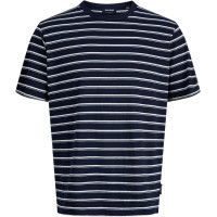 Мужская синяя футболка Jack&Jones Jjaxel полосатая оверсайз