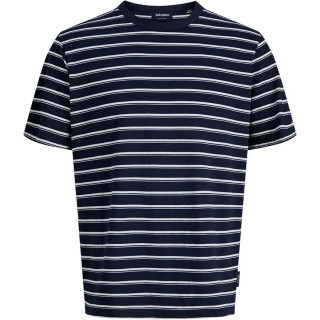 Мужская синяя футболка Jack&Jones Jjaxel полосатая оверсайз