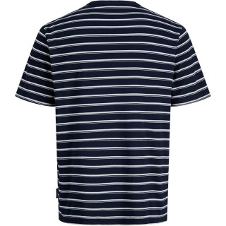 Мужская синяя футболка Jack&Jones Jjaxel полосатая оверсайз