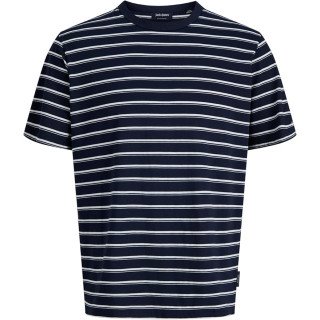 Мужская синяя футболка Jack&Jones Jjaxel полосатая оверсайз