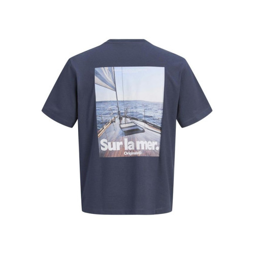 Мужская синяя футболка Jack&Jones JORRIVIERA оверсайз