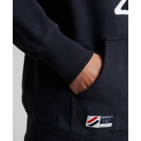 SUPERDRY Code Logo Chenille Hoodie синее 
