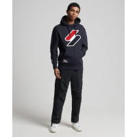 SUPERDRY Code Logo Chenille Hoodie синее 