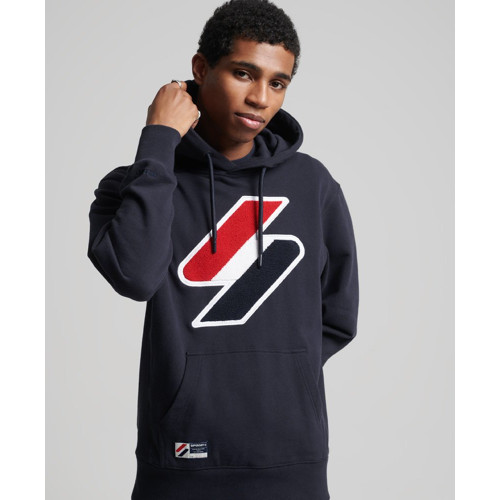 SUPERDRY Code Logo Chenille Hoodie синее 