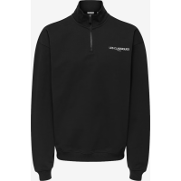 Only & Sons черная кофта 3/4 змейка трехнитка 