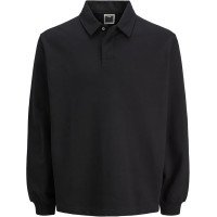 JACK & JONES Jcocover поло с длинным рукавом черное